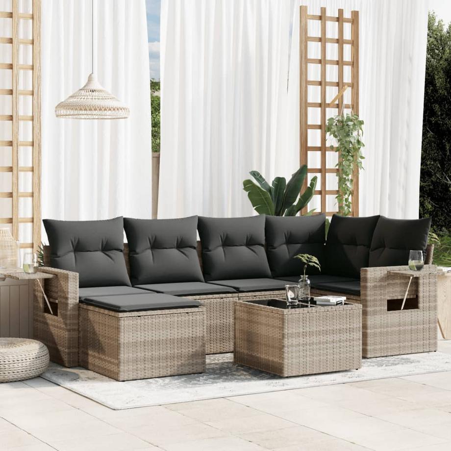 VidaXL set divano da giardino Polirattan  