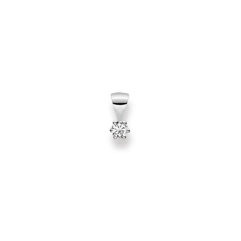 MUAU Schmuck  Anhänger Weissgold 750 Diamant 0.1.00ct. 8x4mm 