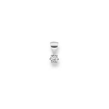 Pendentif or blanc 750 diamant 0.1.00ct. 8x4mm