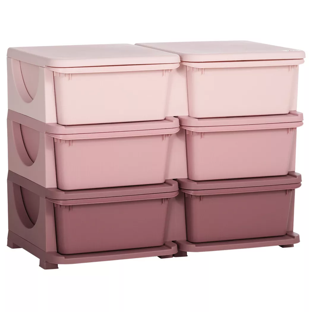 HOMCOM - Schubladenschrank, One Size, Hellrosa