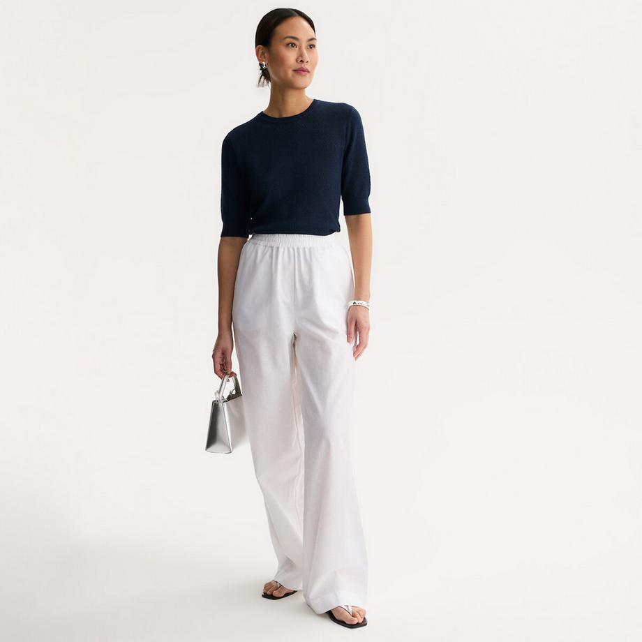 La Redoute Collections Pantaloni Larghi in Misto Lino Cotone con Vita Elasticizzata  