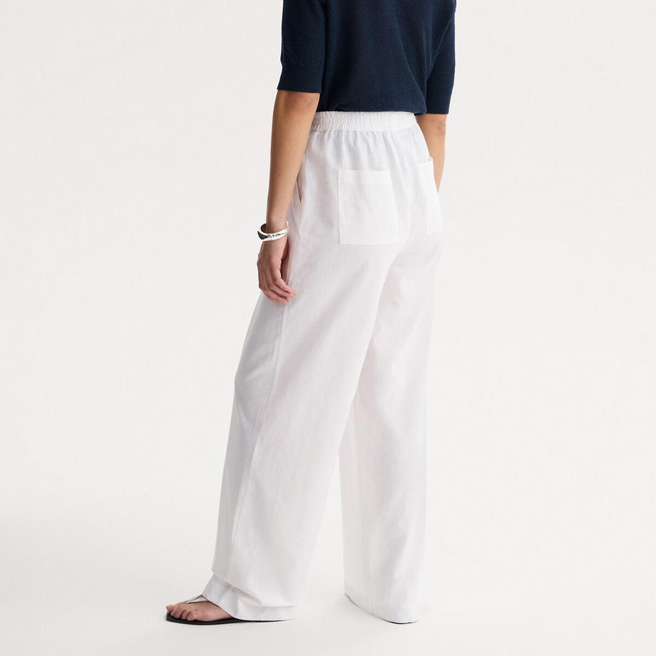 La Redoute Collections Pantaloni Larghi in Misto Lino Cotone con Vita Elasticizzata  