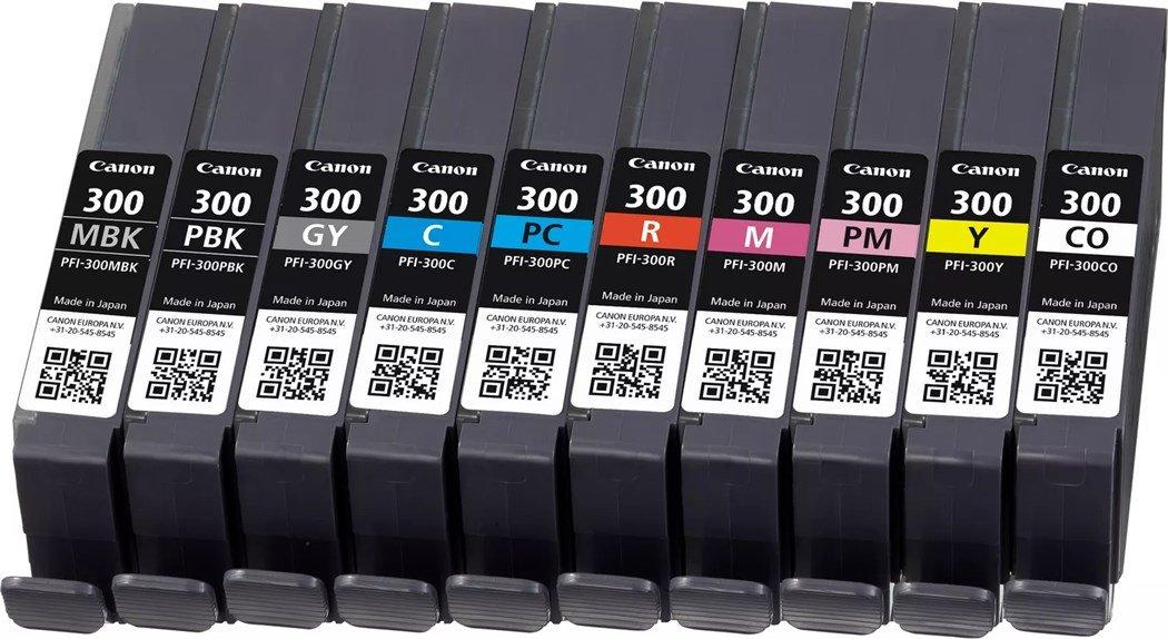 Canon  PFI-300 Multipack, 10-Pack - MBK/PBK/CO/GY/R/C/M/Y/PC/PM 