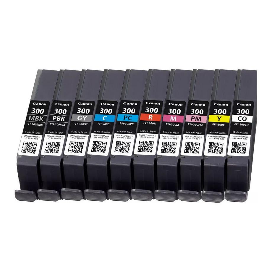 Canon  PFI-300 Multipack, 10-Pack - MBK/PBK/CO/GY/R/C/M/Y/PC/PM 