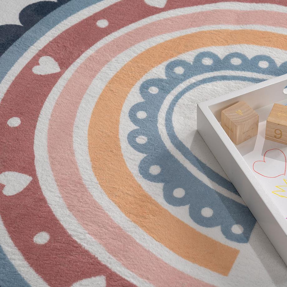 Paco Home Teppich Kinderzimmer Regenbogen Rutschfest  