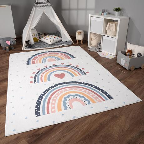 Paco Home Tapis de la chambre pour enfants arc-en-ciel  