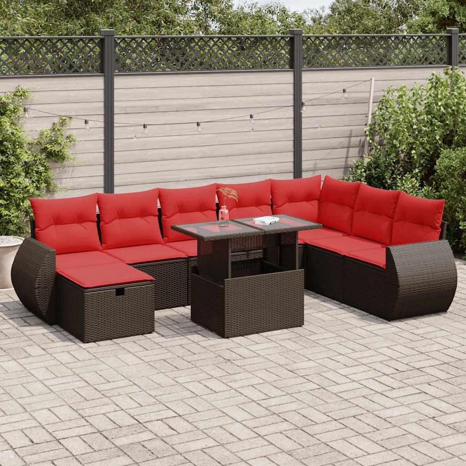 VidaXL set divano da giardino Polirattan  