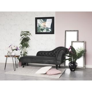 Beliani Chaise longue côté droit en Daim synthétique Glamour NIMES  