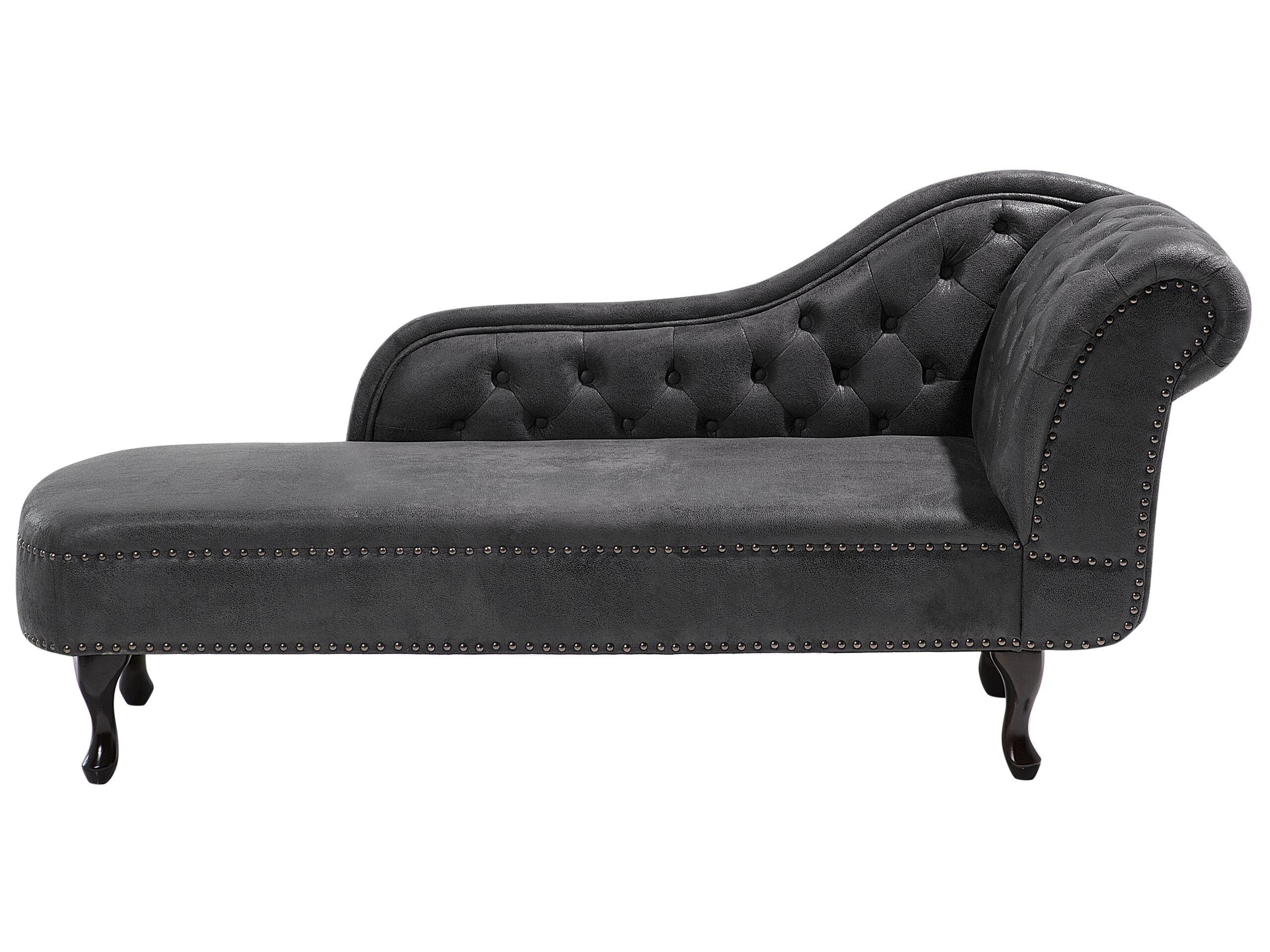 Beliani Chaise longue versione destra en Scamosciato sintetico Glamour NIMES  