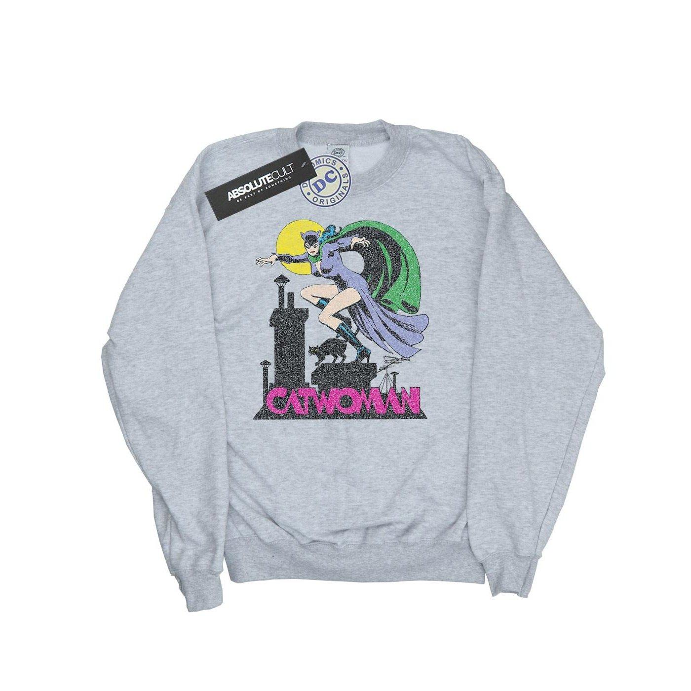Image of Catwoman Crackle Logo Sweatshirt Jungen Grau 116