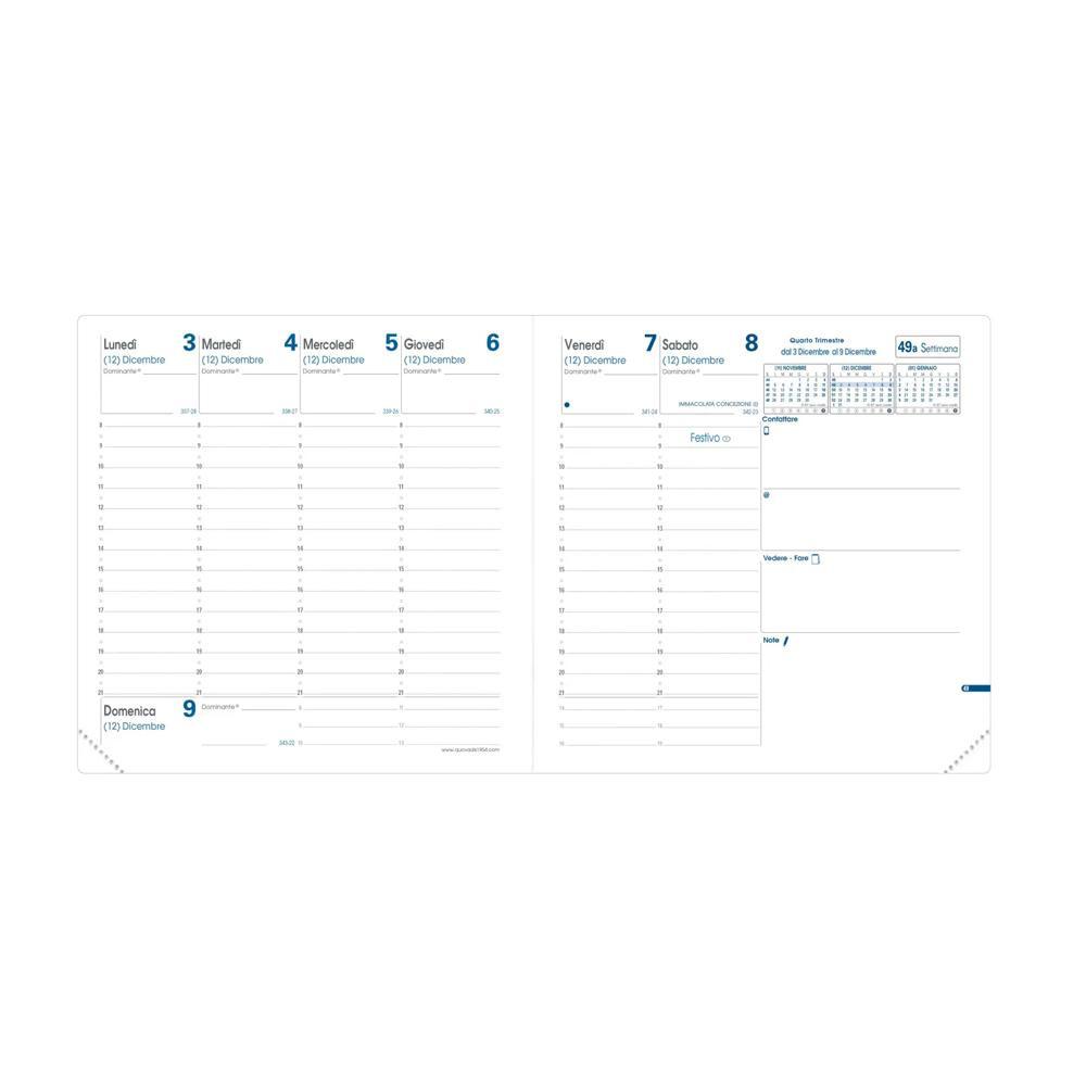 QUO-VADIS Quo Vadis - Einlagen Terminkalender - 2025 - Executif - Die Woche Planning - Italienisch - Dez/Dez - 16x16 cm - Clairefontaine-Papier Weiß - Hergestellt in Frankreich  