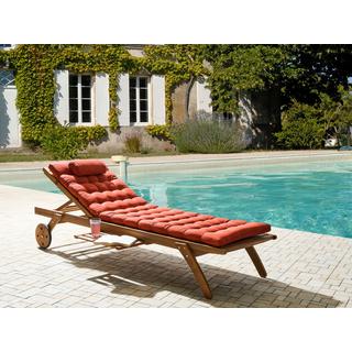 Beliani Lettino Prendisole con Cuscino en Legno d'acacia Moderno CESANA PREMIUM  