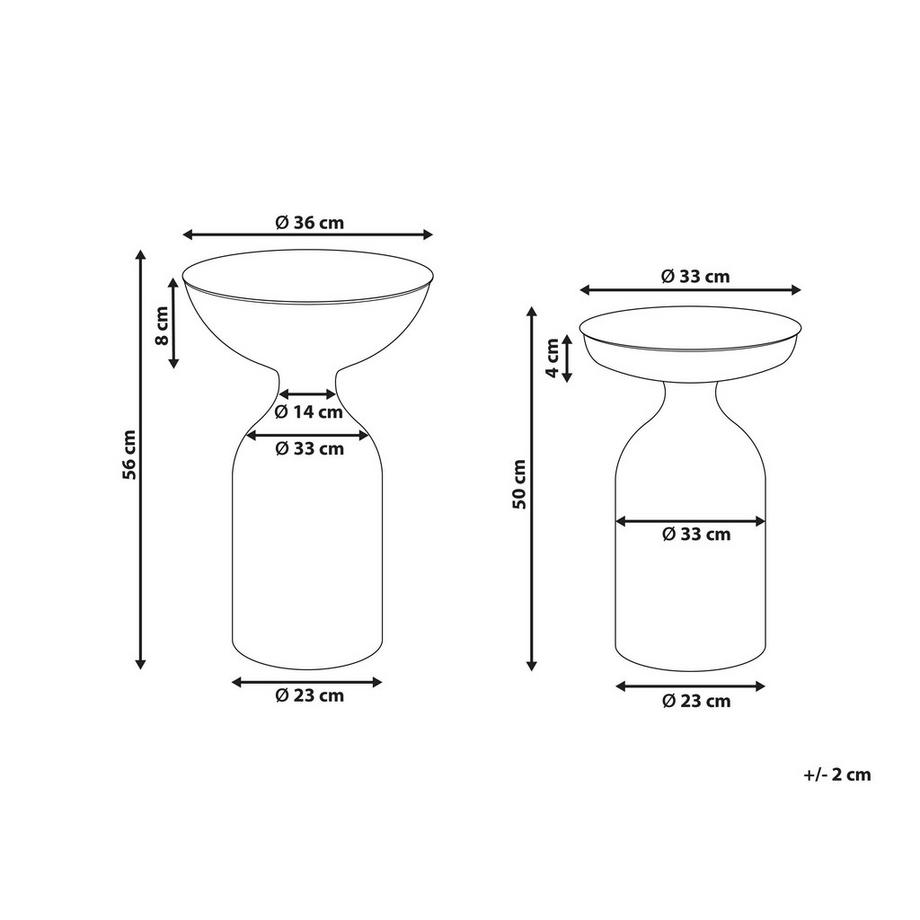 Beliani Set di 2 tavolini en Ferro Moderno COTA/TENJO  