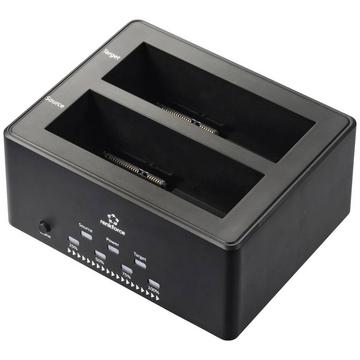 USB 3 SATA 2-Port HDD-Dockingstation mit Cloning, Kopier- und Löschfunktion