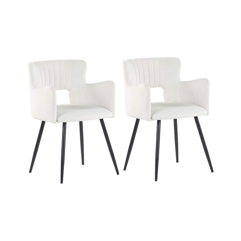 Beliani Lot de 2 chaises de salle à manger en Velours Moderne SANILAC  