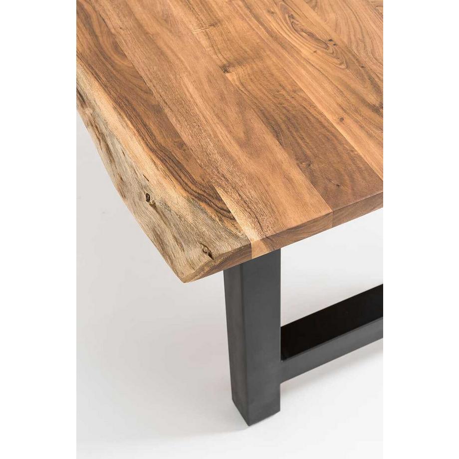 mutoni Table en bois massif Luranta acacia pieds en H naturel 240x110  