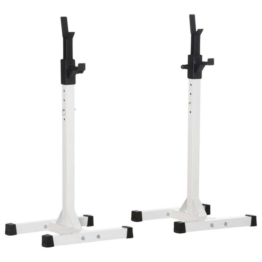 Supporto per manubri, set da 2, porta manubri, porta manubri regolabile in altezza con piedini in gomma, 105-160 cm, allenamento della forza, fino a 150 kg