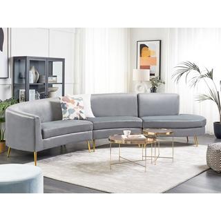 Beliani Halbrundes Sofa aus Samtstoff Glamourös MOSS  