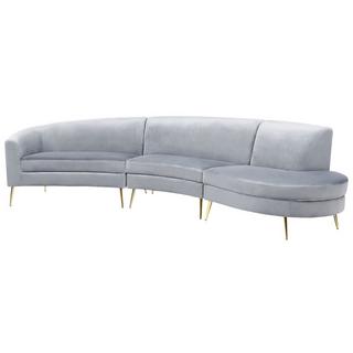 Beliani Halbrundes Sofa aus Samtstoff Glamourös MOSS  