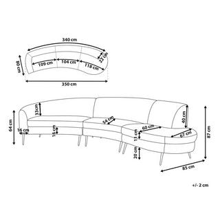 Beliani Halbrundes Sofa aus Samtstoff Glamourös MOSS  