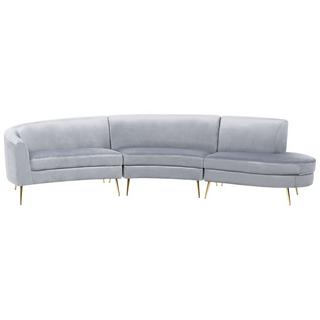 Beliani Halbrundes Sofa aus Samtstoff Glamourös MOSS  