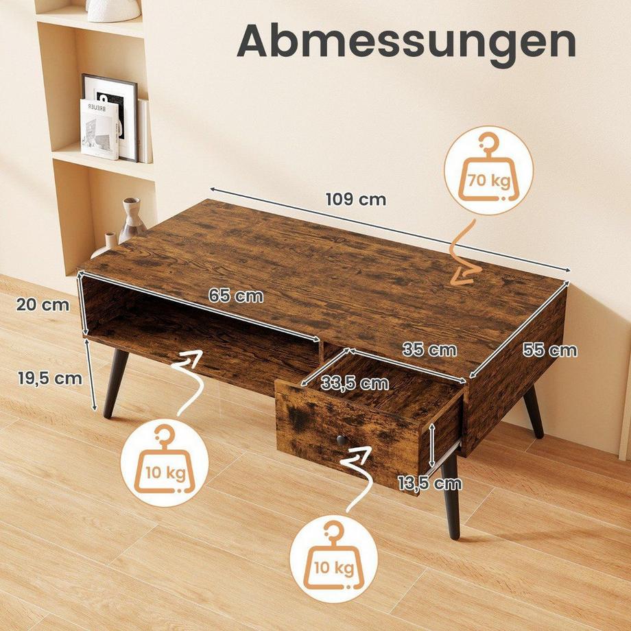 Northix Couchtisch mit Schubladen  