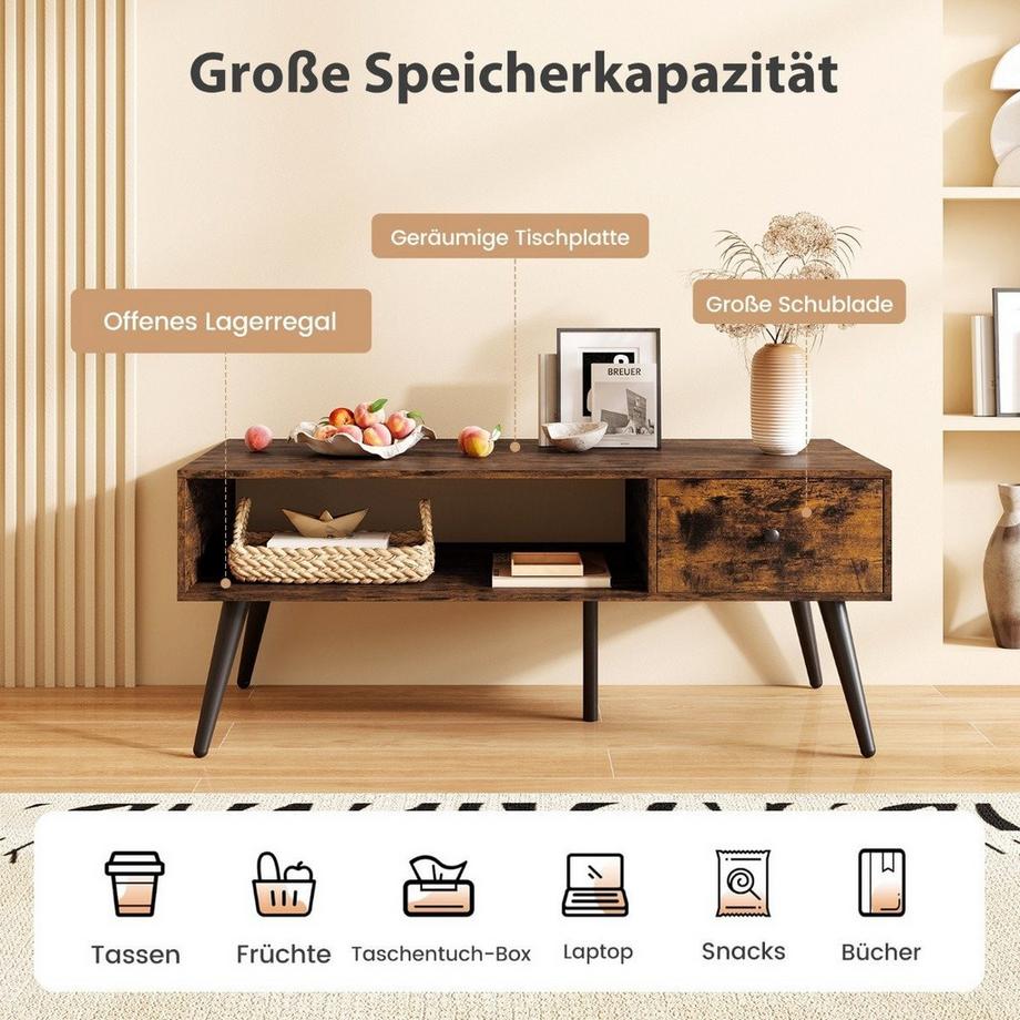 Northix Couchtisch mit Schubladen  