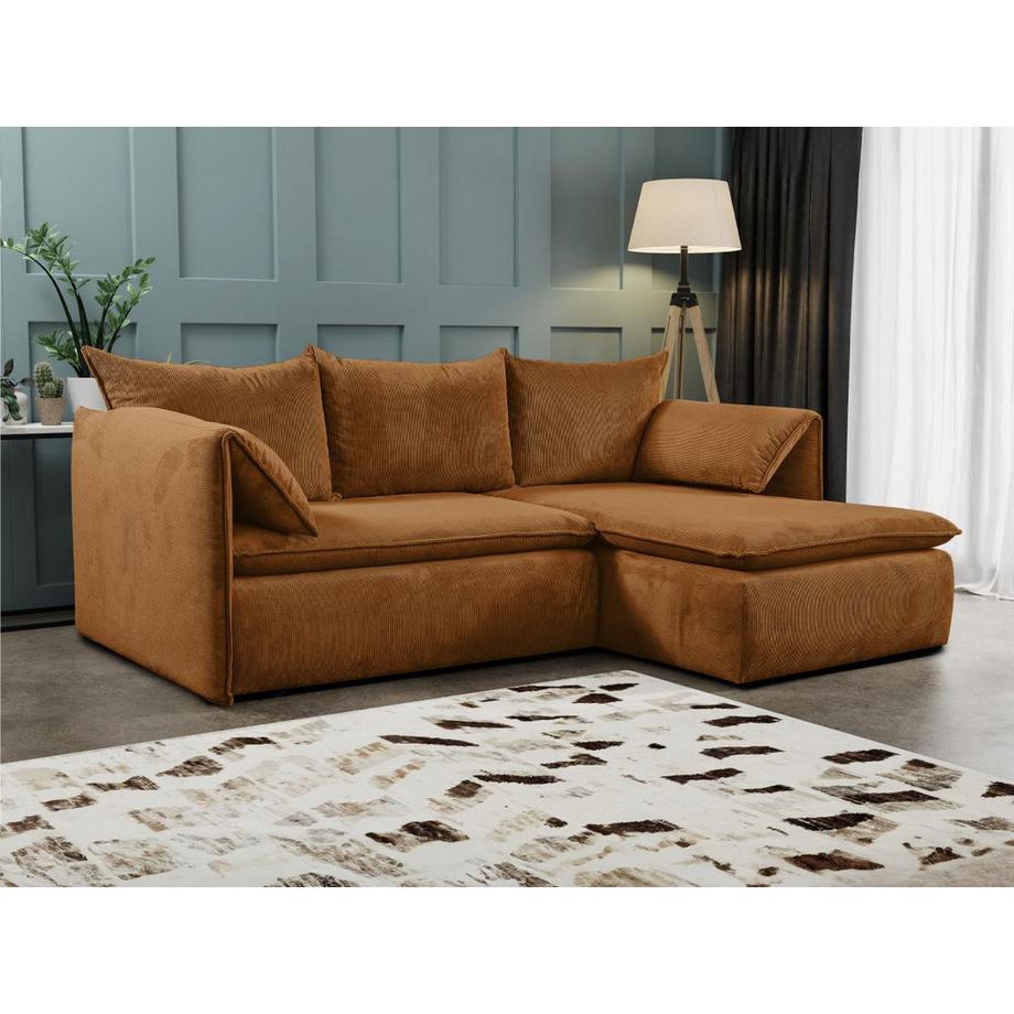 PASCAL MORABITO Ecksofa mit Schlaffunktion - Ecke rechts - Cord - Terracotta - TEODORA  