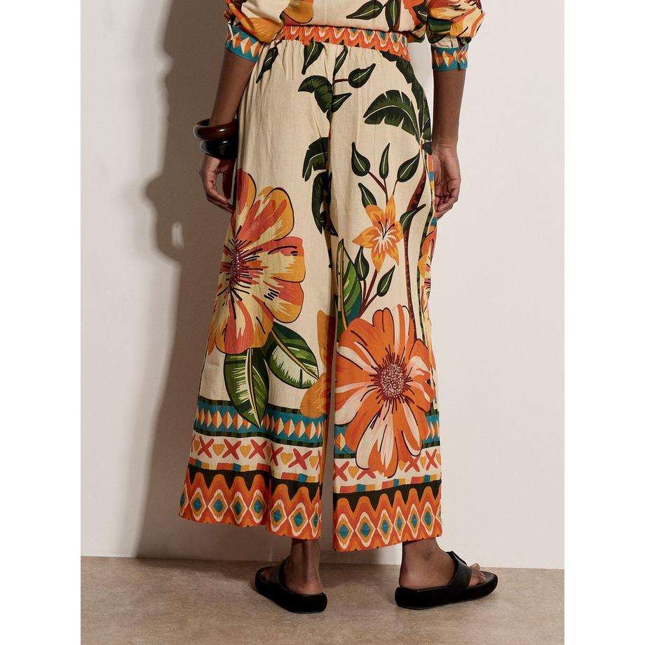 APRICOT Culotte met tropische bloemenprint  