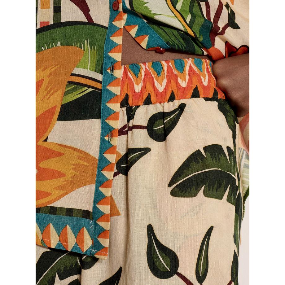 APRICOT Culotte met tropische bloemenprint  