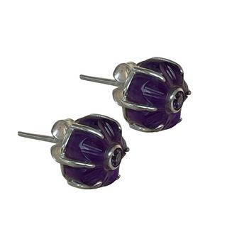 Steinkult  Boucles d'oreilles pierres Améthyste "Noelia" 