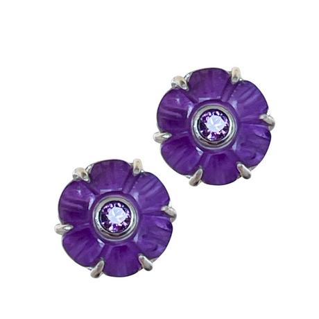 Steinkult  Boucles d'oreilles pierres Améthyste "Noelia" 