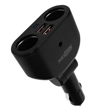 Caricatore auto 2 USB + 2 accendisigari