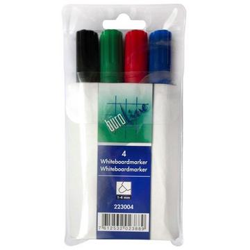 BÜROLINE Whiteboard Marker 1-4mm 223004 4 Farben, Etui