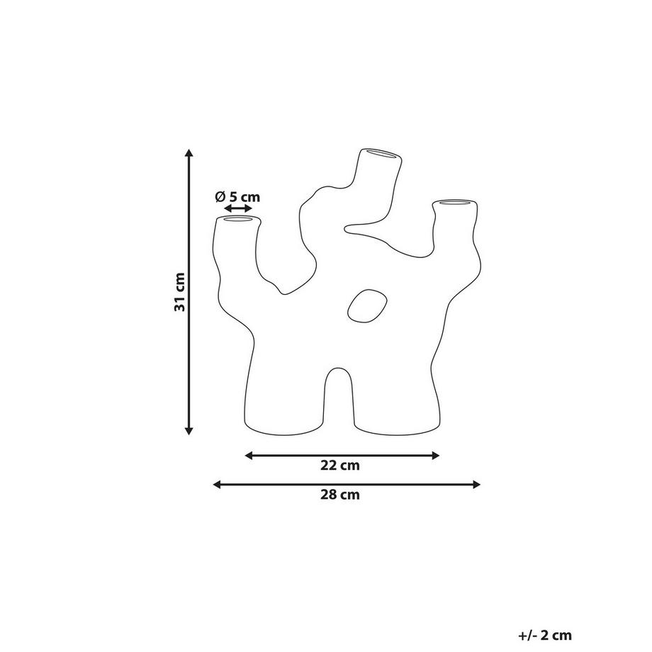 Beliani Vase à fleurs en Grès Moderne BARBUS  