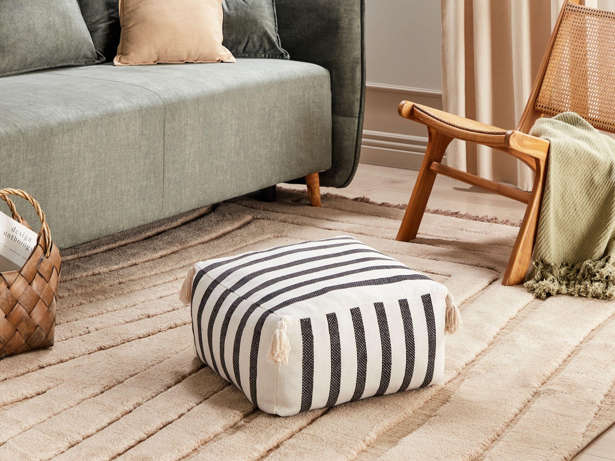 Beliani Pouf en Cotone Boho ASHTI  