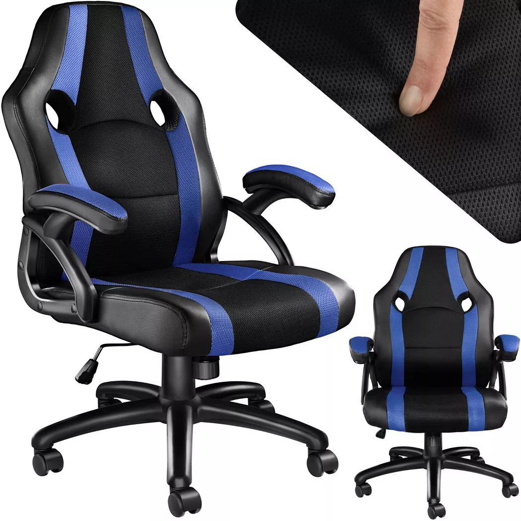 Tectake – Bürostuhl Benny, 68cm, Blau