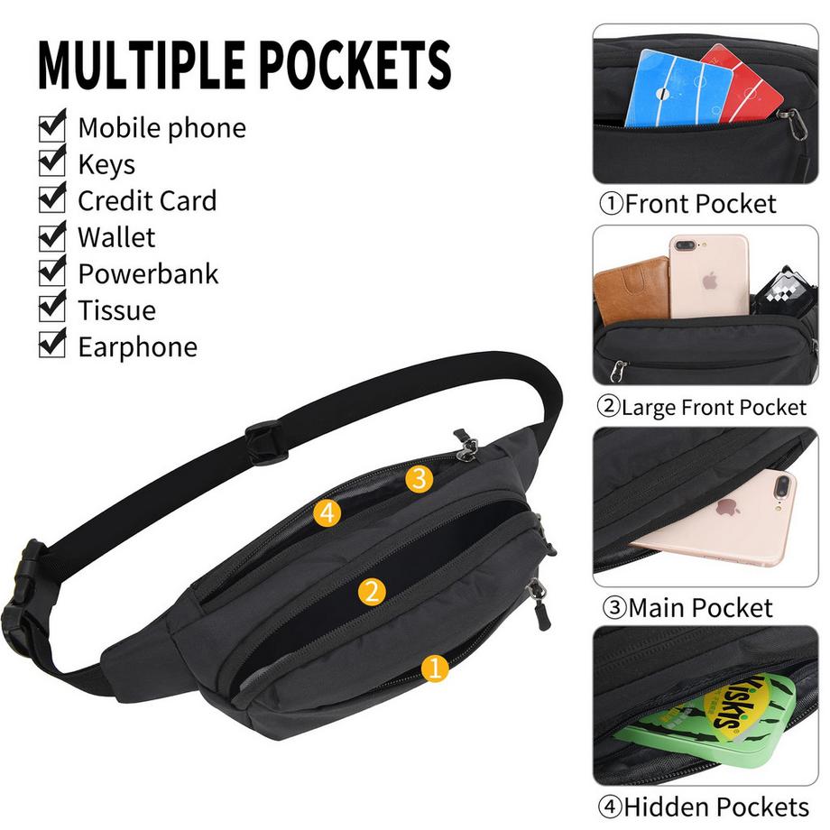 Only-bags.store Sac Banane avec Ceinture Allongée Sac Bandoulière Moderne  