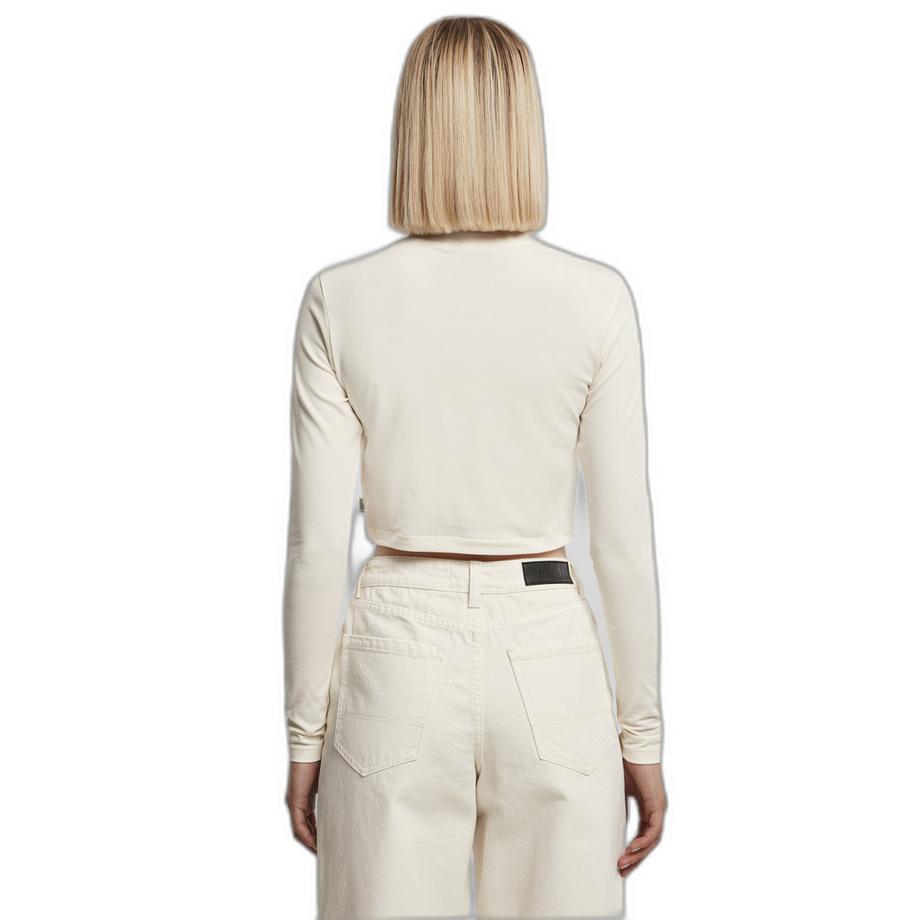 URBAN CLASSICS Bio Baumwolle Langarm Cropped Rollkragen Shirt  