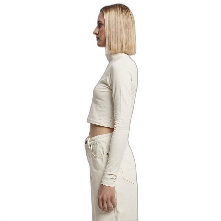 URBAN CLASSICS Bio Baumwolle Langarm Cropped Rollkragen Shirt  