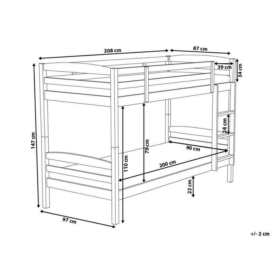 Beliani Lit superposé en Bois de pin Scandinave REGAT  