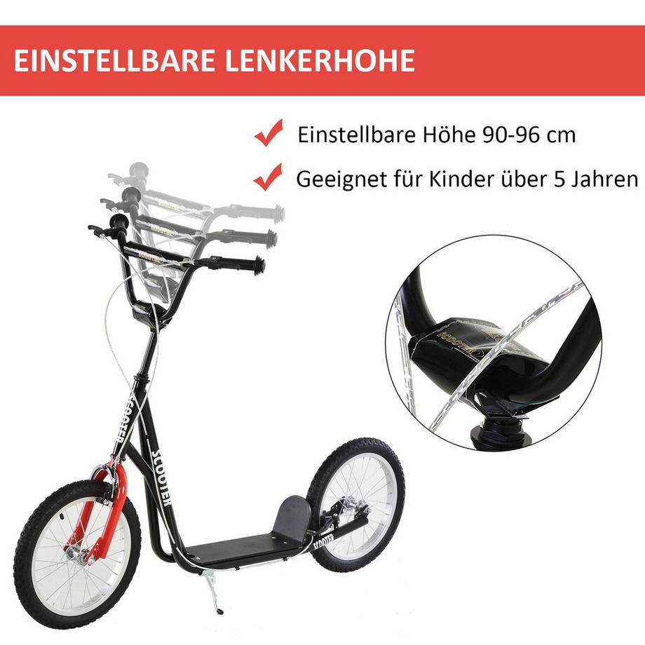 Northio  Scooter Roller Für Kinder Ab 5 Jahre Tretroller Mit Luftreifen & Handbremse, Cityroller, Stabil & Sicher, Blau 