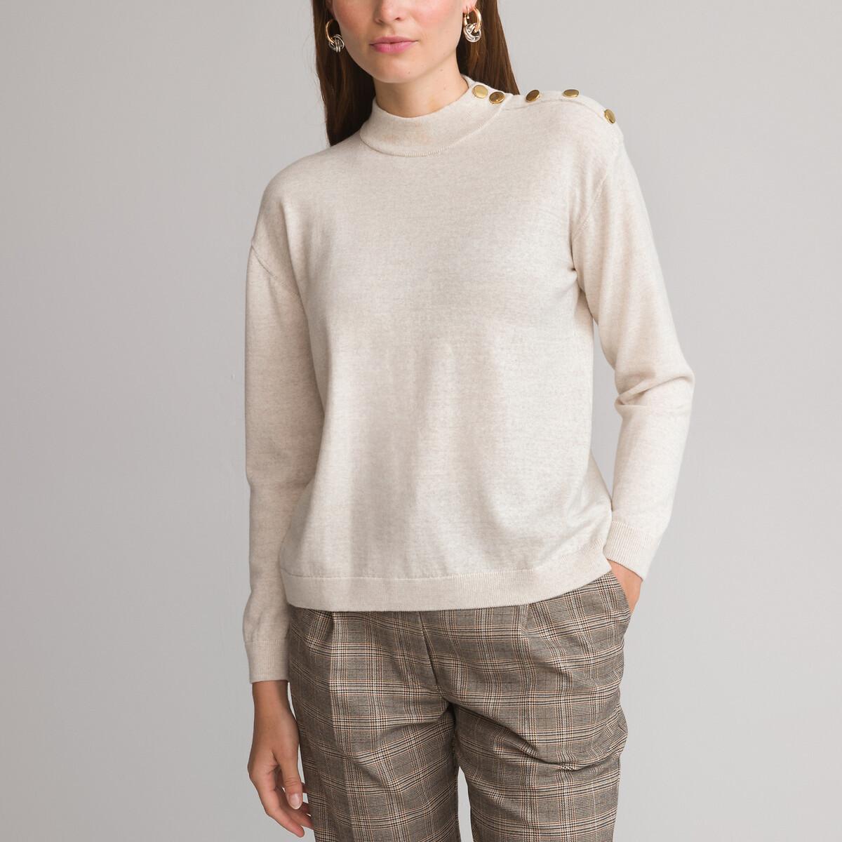 Image of Feinstrickpullover Mit Stehkragen Damen Weiss 46