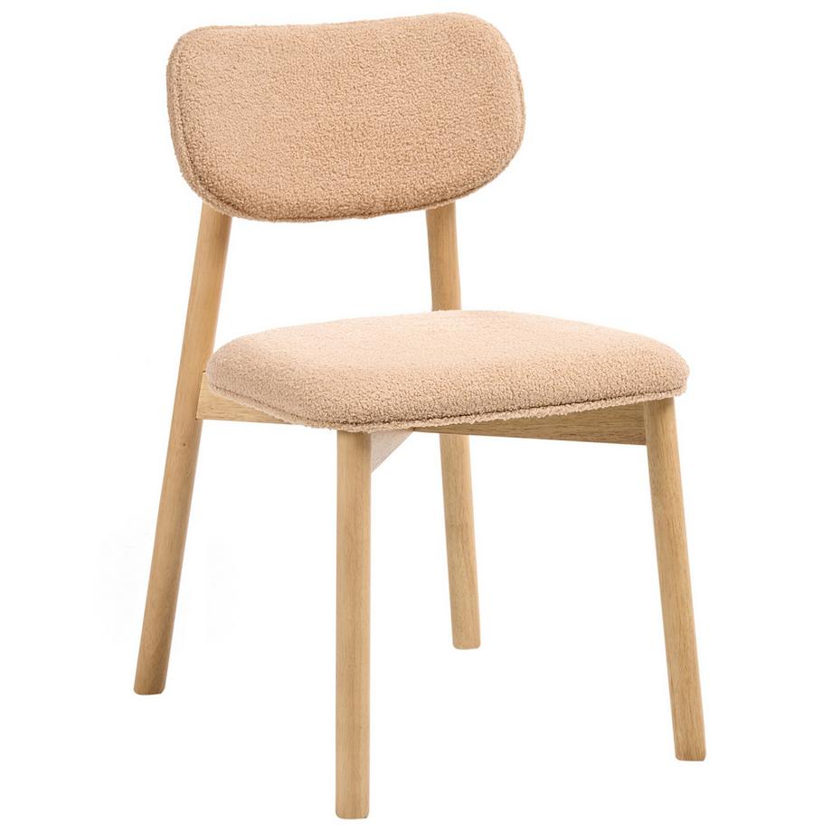 Beliani Lot de 2 chaises de salle à manger en Bouclé Rétro MILLS  