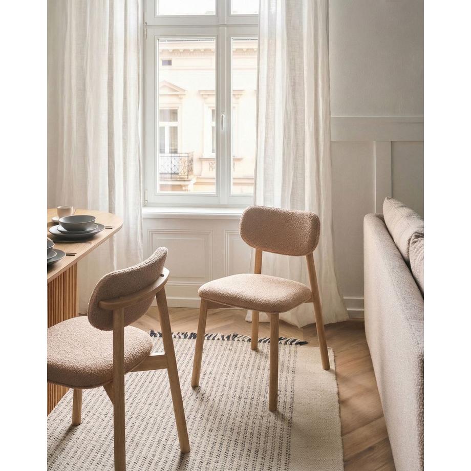 Beliani Lot de 2 chaises de salle à manger en Bouclé Rétro MILLS  