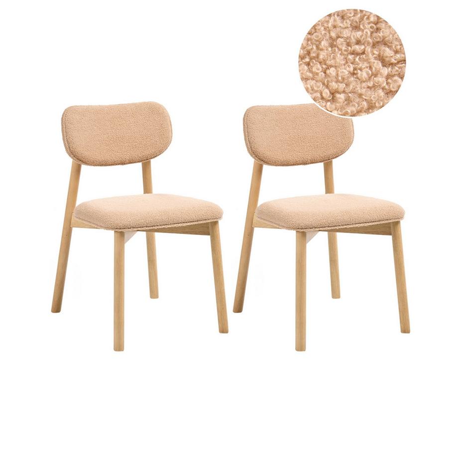 Esszimmerstuhl 2er Set aus Bouclé Retro MILLS