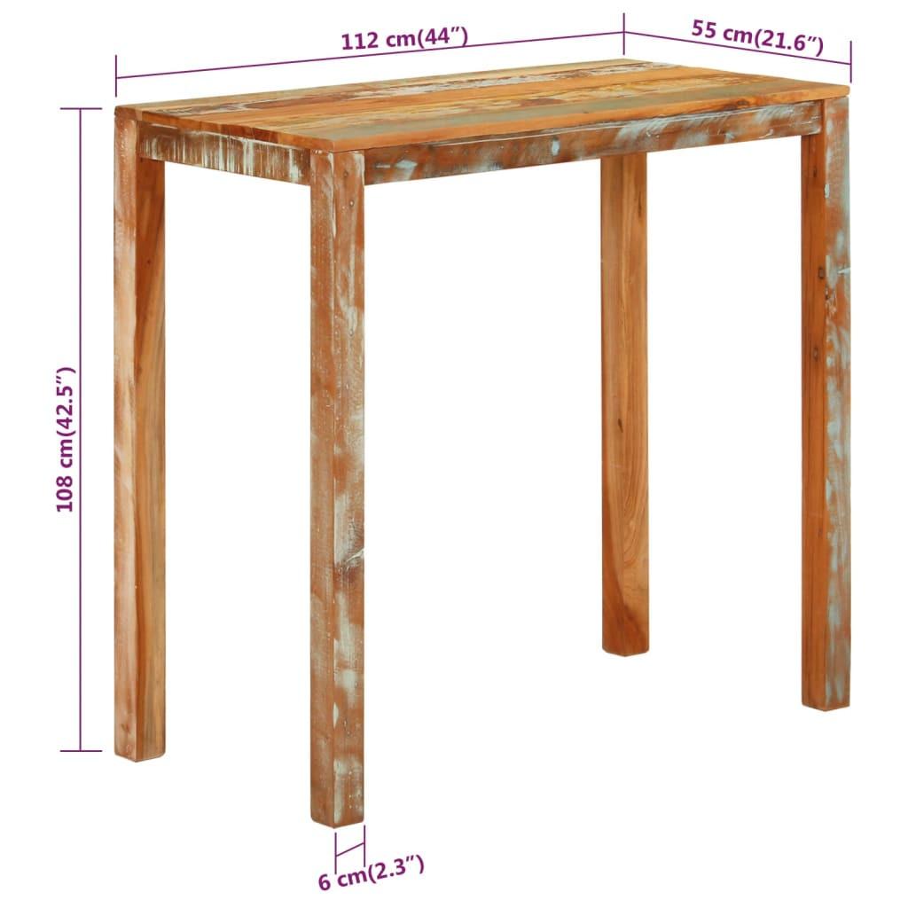 VidaXL Table de bar bois de récupération  