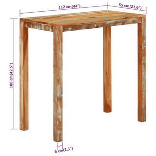 VidaXL Table de bar bois de récupération  