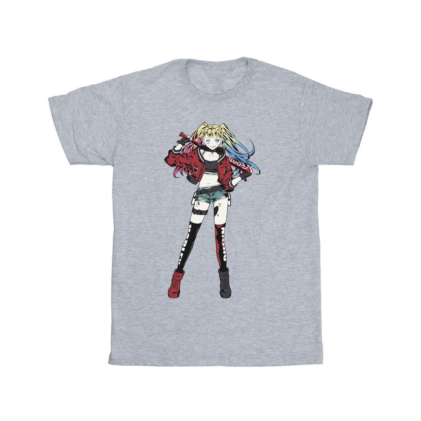 Image of Harley Quinn Standing Pose Tshirt Mädchen Grau 128