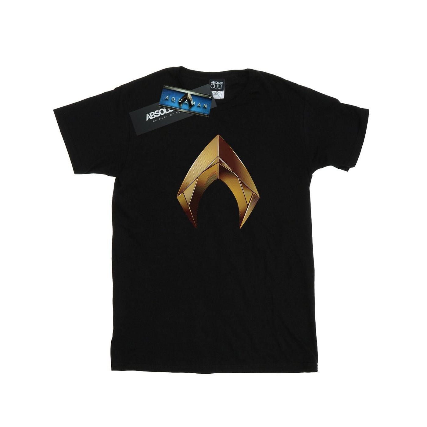 Image of Aquaman Emblem Tshirt Damen Schwarz 3XL